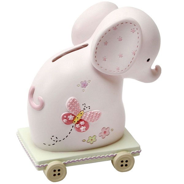 Pink Elephant Money Box Gift Set childrensspecialoccasionwear.co.uk